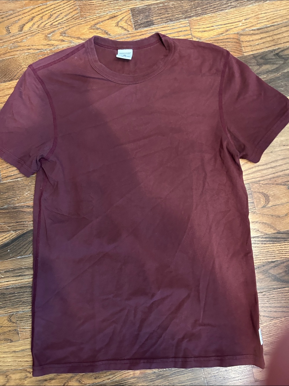 Reigning Champ Womens Crewneck Tee in Burgundy